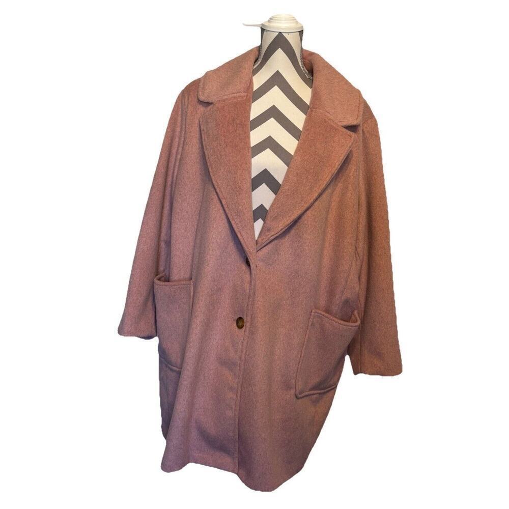 Old Navy Soft Brushed Overcoat Lite Pink Button Front 3X Cozy